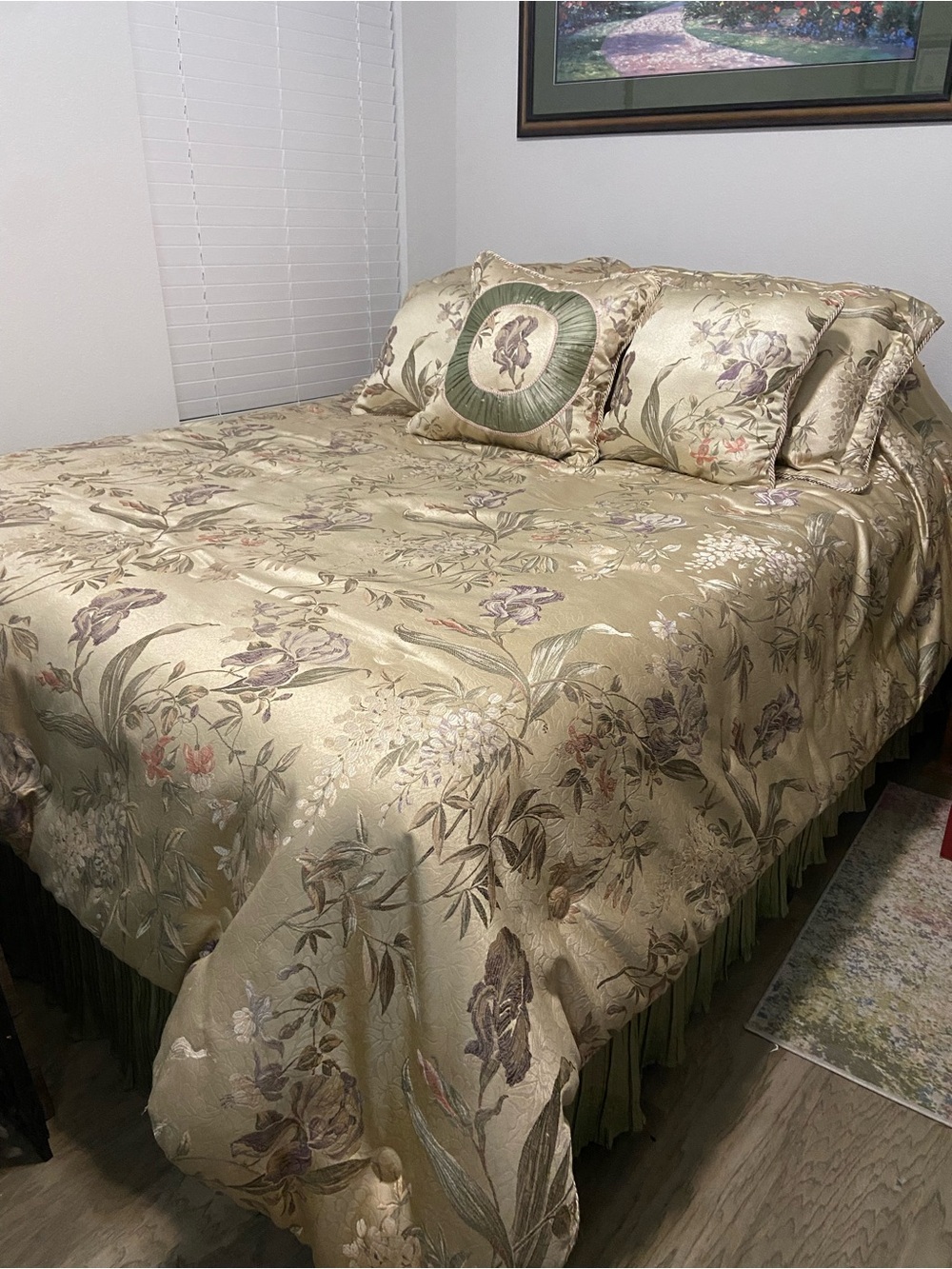 Croscill Floral Jacquard Comforter Set in Gold and Green